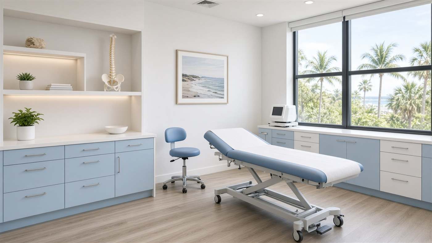 OrthoSpine Institute clinic room in Naples, Florida